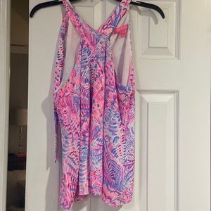 purple, pink, and white Lilly Pulitzer blouse